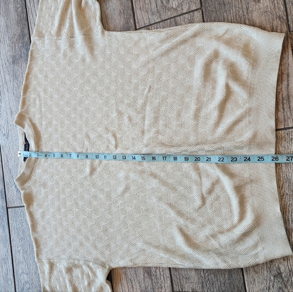 Barry Bricken Silk & Cotton Diamond Knit Sweater Cream L Quiet Luxury - Picture 6 of 7